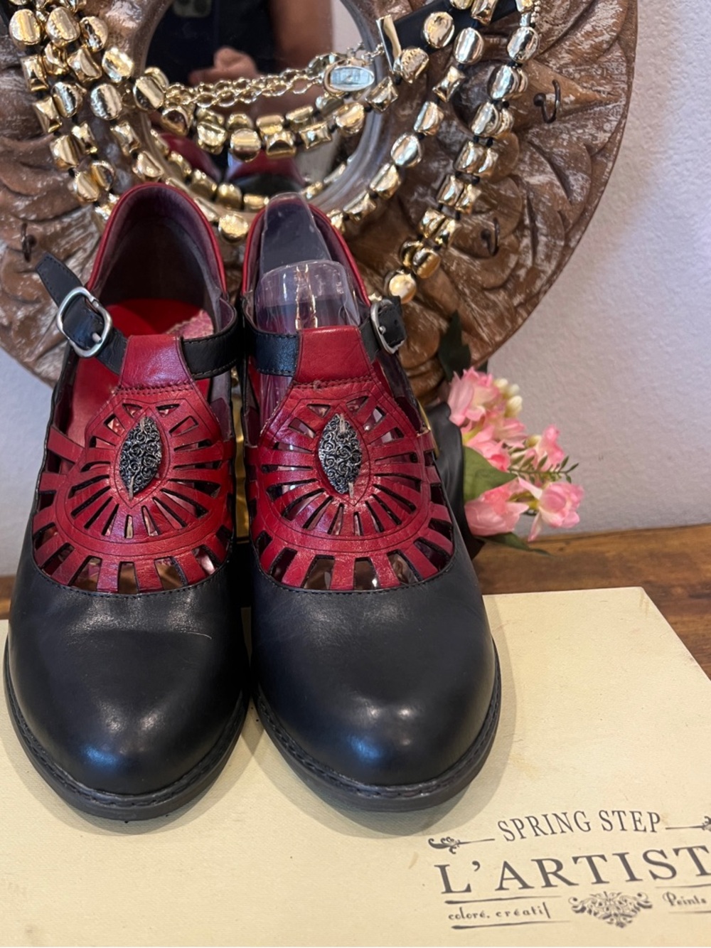 L'Artiste By Spring Step April Pump Black/Red Size 40 (9)